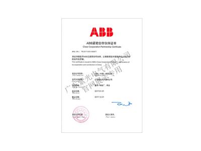 ABB緊密合作伙伴證書